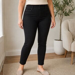 SPANX Ankle Skinny Jeans Womens XL Black Pull On High Rise Stretch Denim NWT